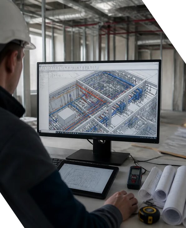 Создание BIM модели инженерных сетей для объектов в Скопине